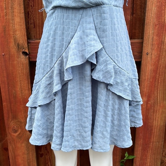 Altard State Women’s Mini Ruffle Dress Blue Size L - Picture 7 of 12